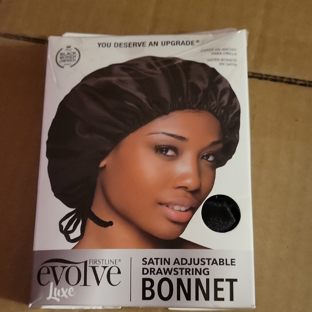 Evolve Luxe Satin Adjustable Bonnet - Black